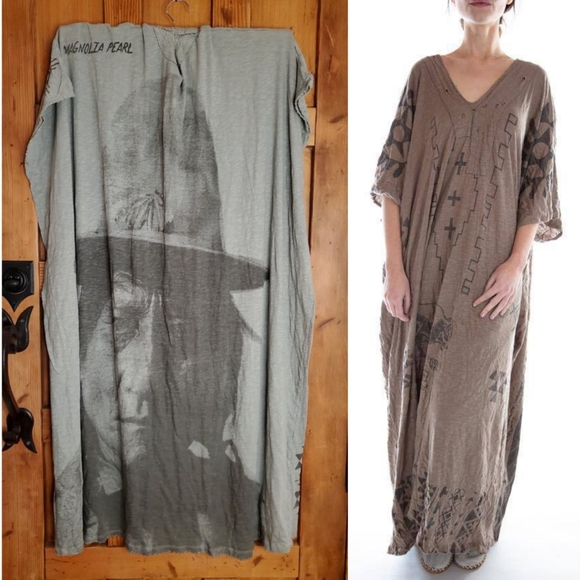 New Magnolia Pearl Veda Monarch Kaftan Sitting Bull River Caftan Dress 562 blue - Picture 4 of 16